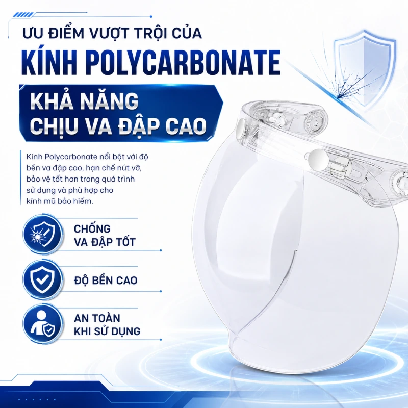 Ưu điểm vượt trội của Kính Polycarbonate là khả năng chống va đập cao