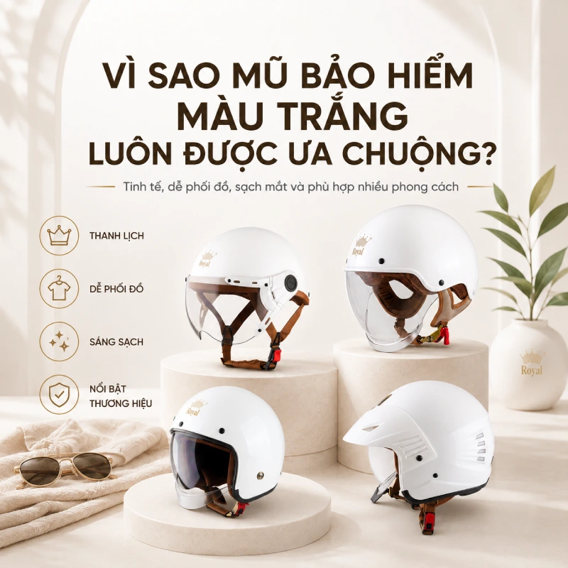 10 mũ bảo hiểm màu trắng cuốn hút mọi ánh nhìn 1 Vì sao mũ bảo hiểm màu trắng luôn được yêu thích?