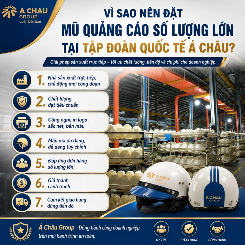 Vì sao nên đặt mũ quảng cáo số lượng lớn tại Tập đoàn quốc tế Á Châu?