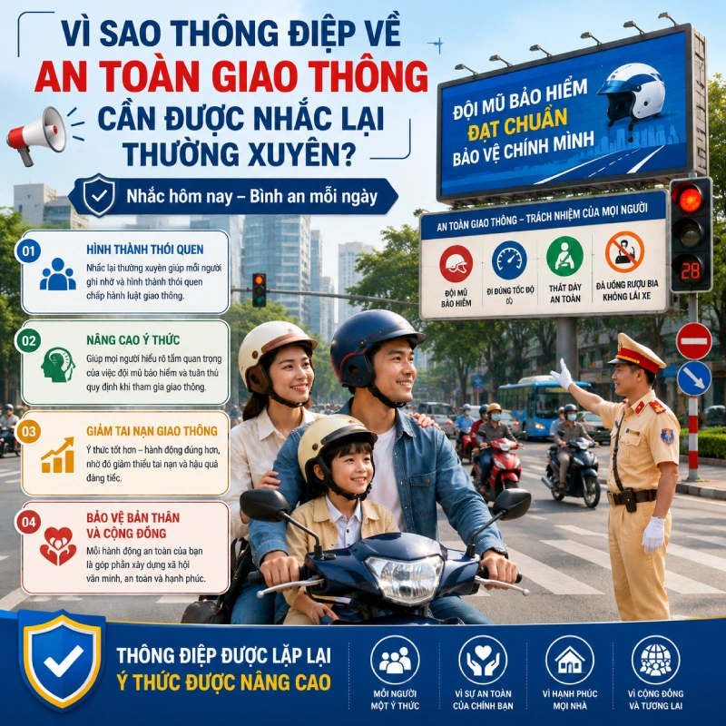 Vì sao thông điệp về an toàn giao thông cần được nhắc lại thường xuyên?
