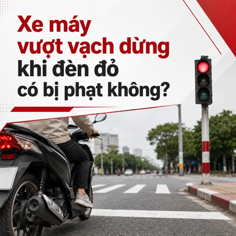 Xe máy vượt vạch dừng khi đèn đỏ có bị phạt không?