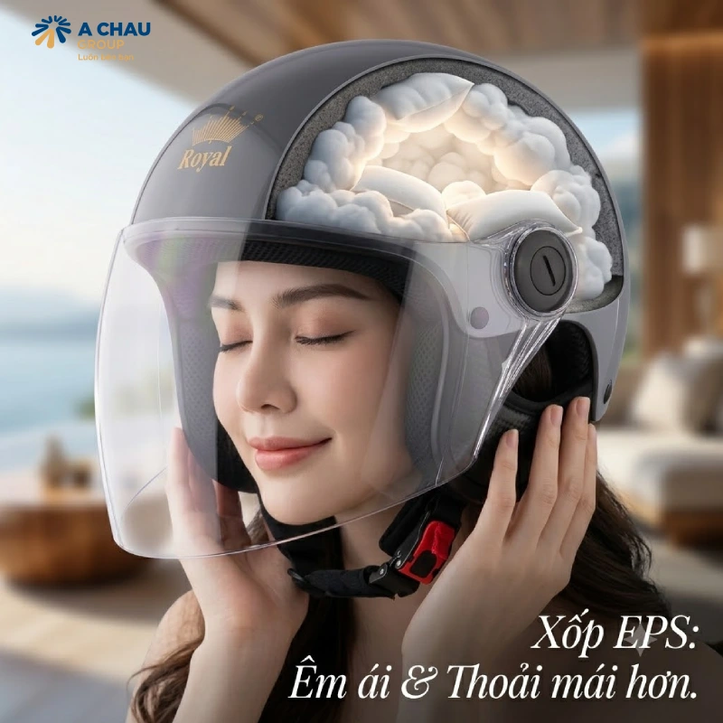 Xốp trong mũ bảo hiểm giúp Mang lại cảm giác đội êm ái và thoải mái hơn