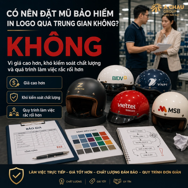 Có nên đặt mũ bảo hiểm in logo qua trung gian không? 2 Có nên đặt mũ bảo hiểm in logo qua trung gian không?