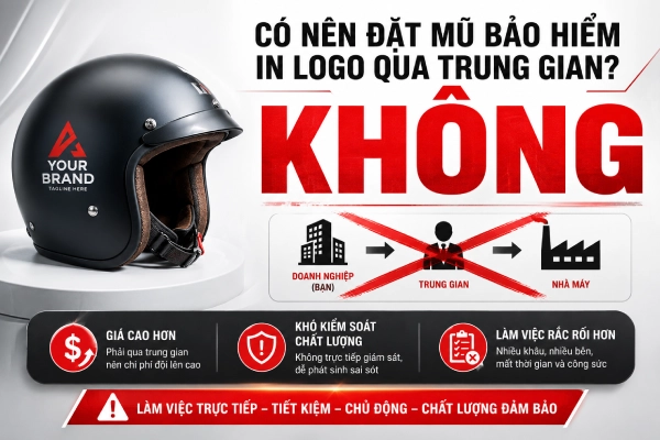 Có nên đặt mũ bảo hiểm in logo qua trung gian không?