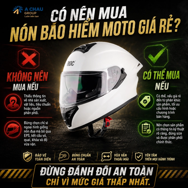 Có nên mua nón bảo hiểm moto giá rẻ?