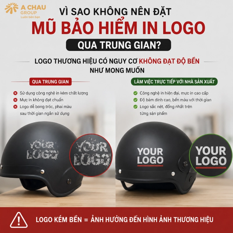Có nên đặt mũ bảo hiểm in logo qua trung gian không? 7 Logo thương hiệu có nguy cơ không đạt độ bền như mong muốn