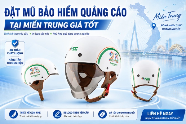 Đặt mũ bảo hiểm quảng cáo tại miền Trung giá tốt