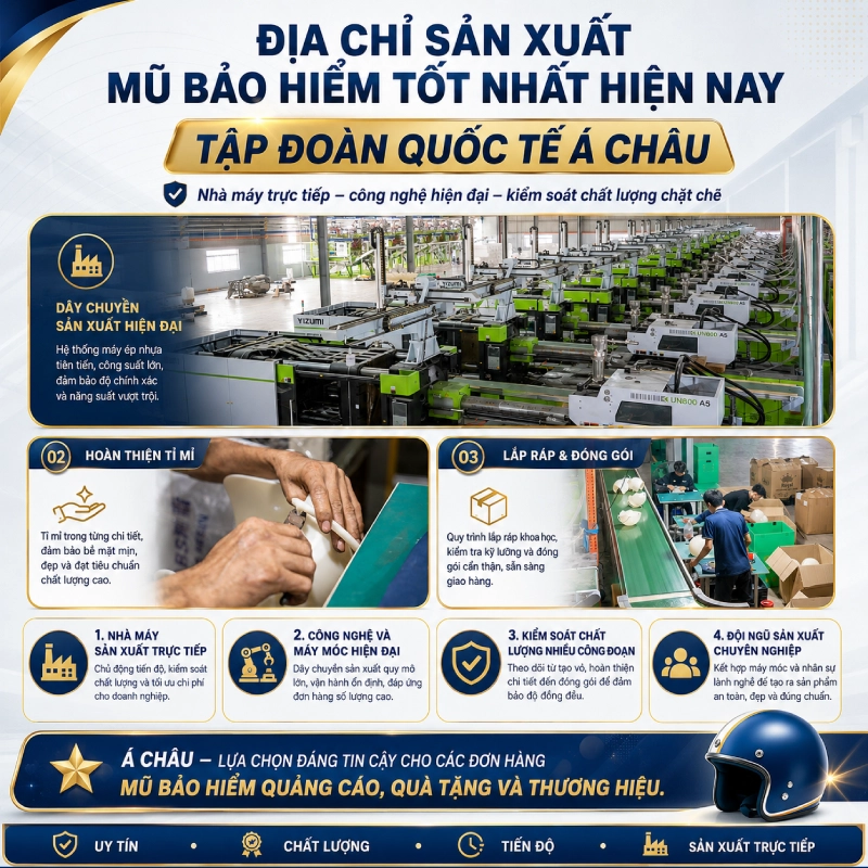Địa chỉ sản xuất mũ bảo hiểm tốt nhất hiện nay