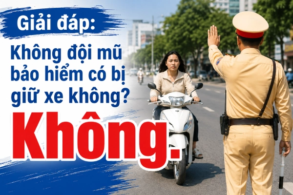 Giải đáp: Không đội mũ bảo hiểm có bị giữ xe không?