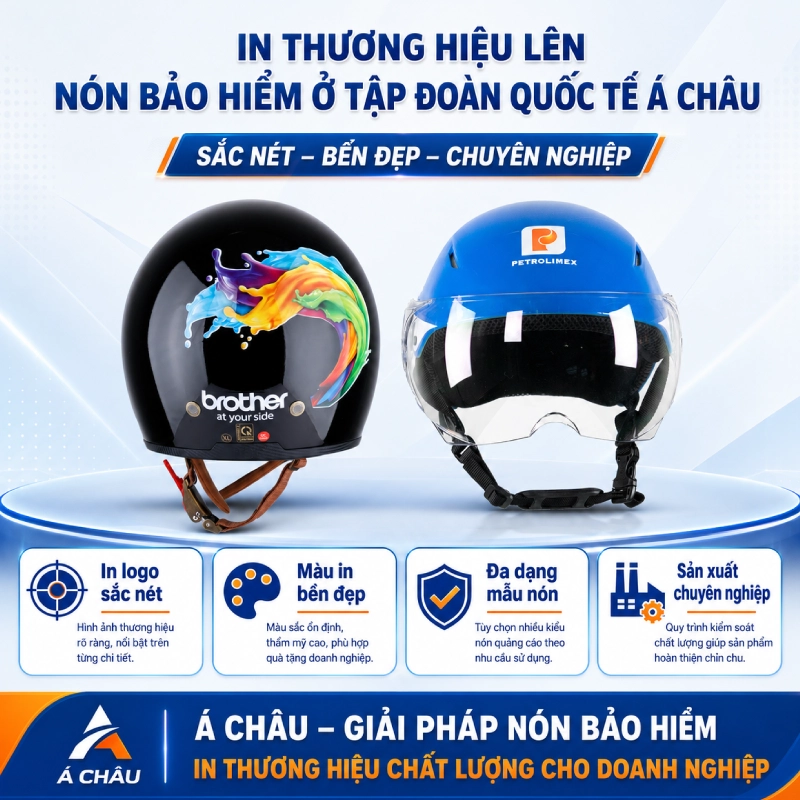 In thương hiệu lên nón bảo hiểm ở đâu giá tốt? 8 In thương hiệu lên nón bảo hiểm ở Á Châu sắc nét, bền đẹp không nhòe mực