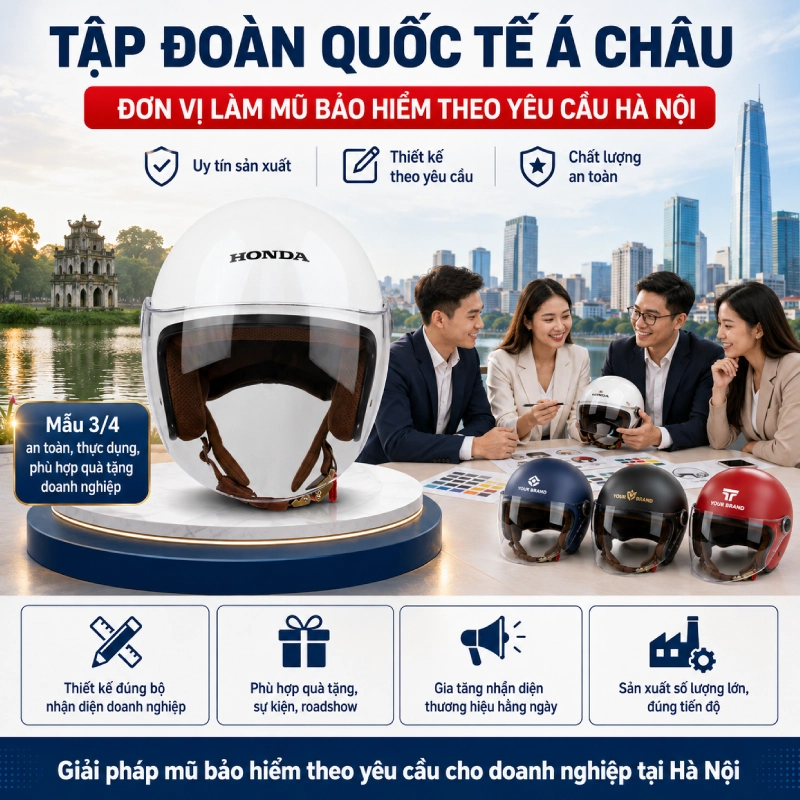 Làm mũ bảo hiểm theo yêu cầu Hà Nội dòng 3/4
