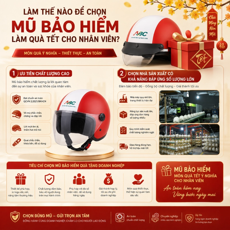Làm thế nào để chọn mũ bảo hiểm làm quà Tết cho nhân viên?