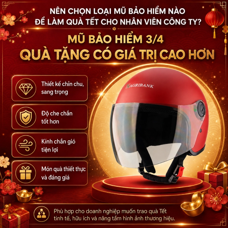 Mũ bảo hiểm 3/4 quà tặng có giá trị cao hơn