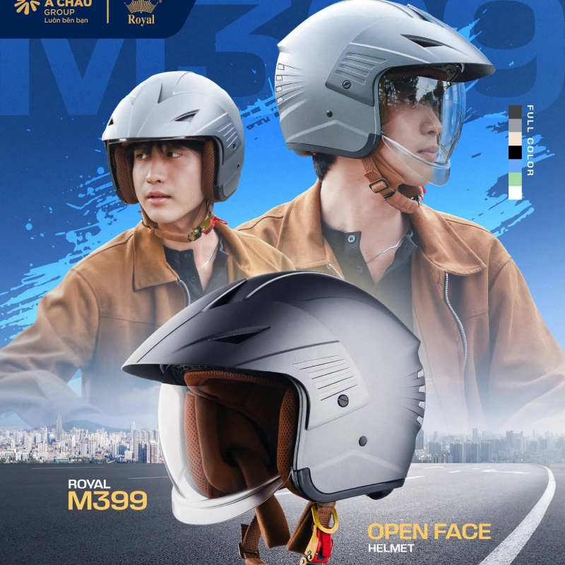 Mũ bảo hiểm 3/4 kính âm cho nam M399K
