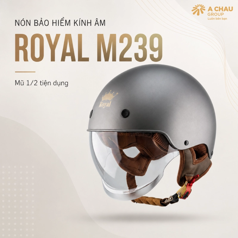10 mẫu nón bảo hiểm kính âm đẹp nhất 4 Nón bảo hiểm kính âm Royal M239