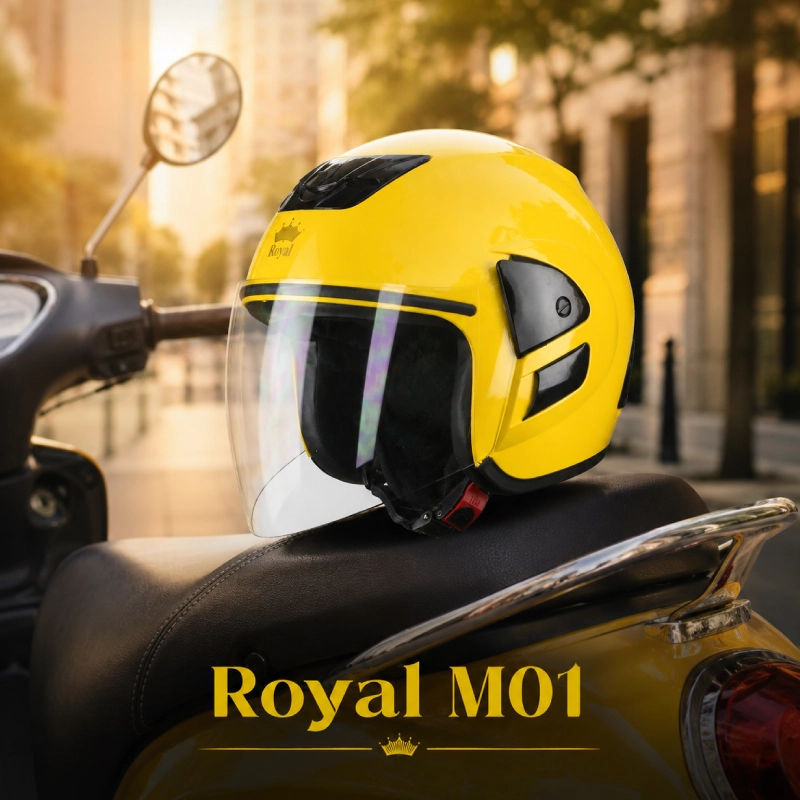 7 mũ bảo hiểm màu vàng được yêu thích nhất 5 Mũ bảo hiểm vàng 3/4 Royal M01
