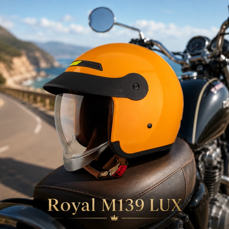 7 mũ bảo hiểm màu vàng được yêu thích nhất 4 Mũ bảo hiểm màu vàng 3/4 kính âm Royal M139 LUX