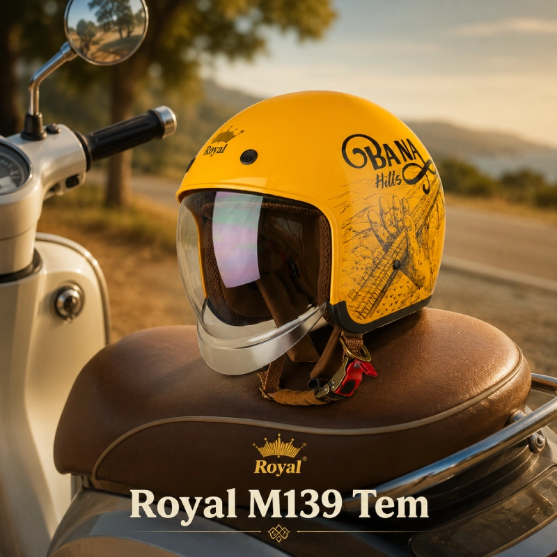7 mũ bảo hiểm màu vàng được yêu thích nhất 7 Mũ bảo hiểm Royal M139 Team màu vàng