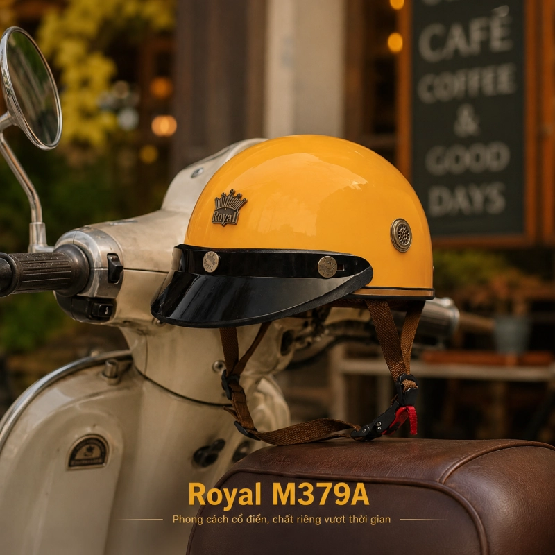 7 mũ bảo hiểm màu vàng được yêu thích nhất 3 Mũ bảo hiểm màu vàng Royal M379A