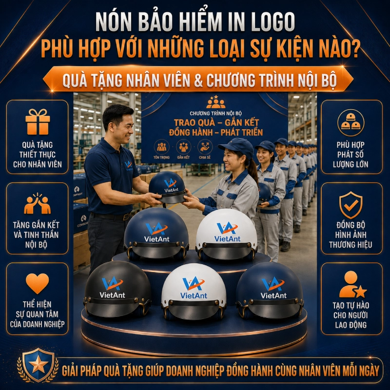 In logo nón bảo hiểm cho sự kiện chương trình nội bộ của công ty