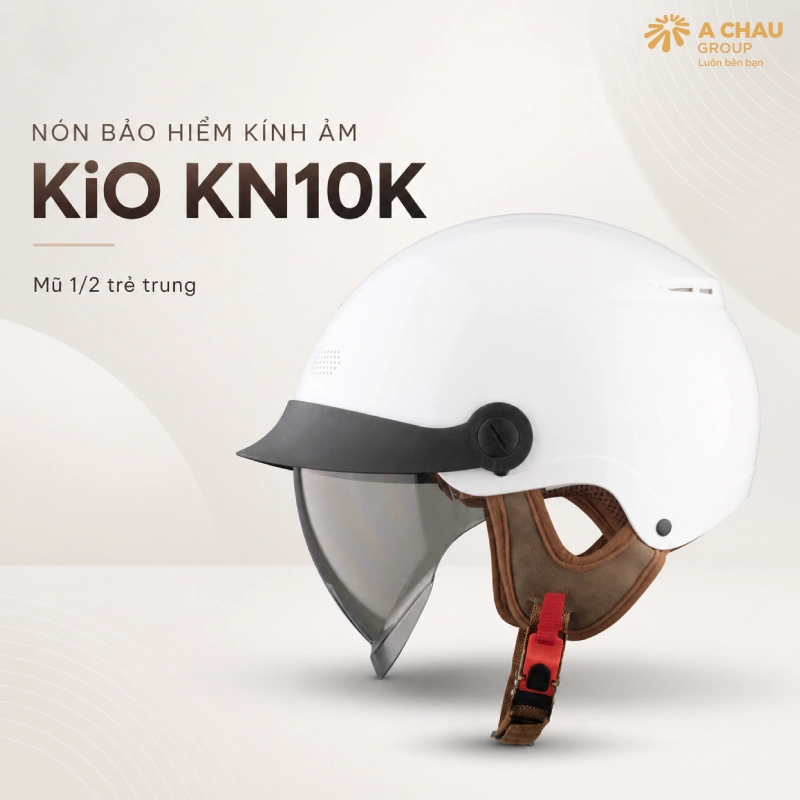 10 mẫu nón bảo hiểm kính âm đẹp nhất 5 Mũ bảo hiểm kính âm KiO KN10K