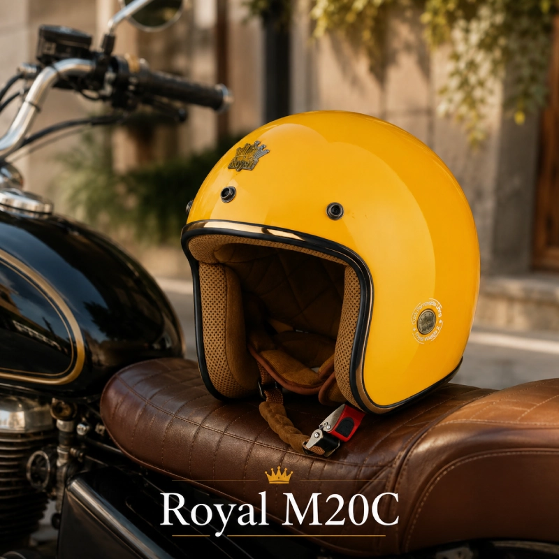 7 mũ bảo hiểm màu vàng được yêu thích nhất 6 Nón bảo hiểm vàng 3/4 Royal M20C