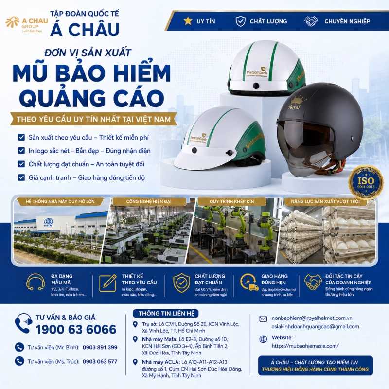 Tập đoàn Quốc tế Á Châu – đơn vị sản xuất mũ bảo hiểm quảng cáo theo yêu cầu uy tín tại Việt Nam