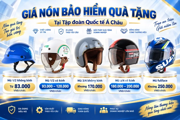 Giá nón bảo hiểm quà tặng tại tập đoàn quốc tế Á Châu