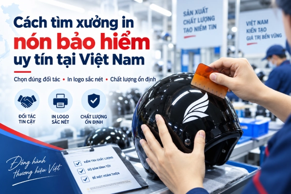 Cách tìm xưởng in nón bảo hiểm uy tín tại Việt Nam