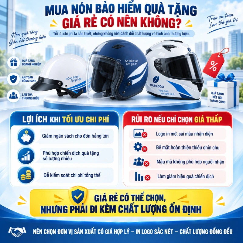 Mua nón bảo hiểm quà tặng giá rẻ có nên không?