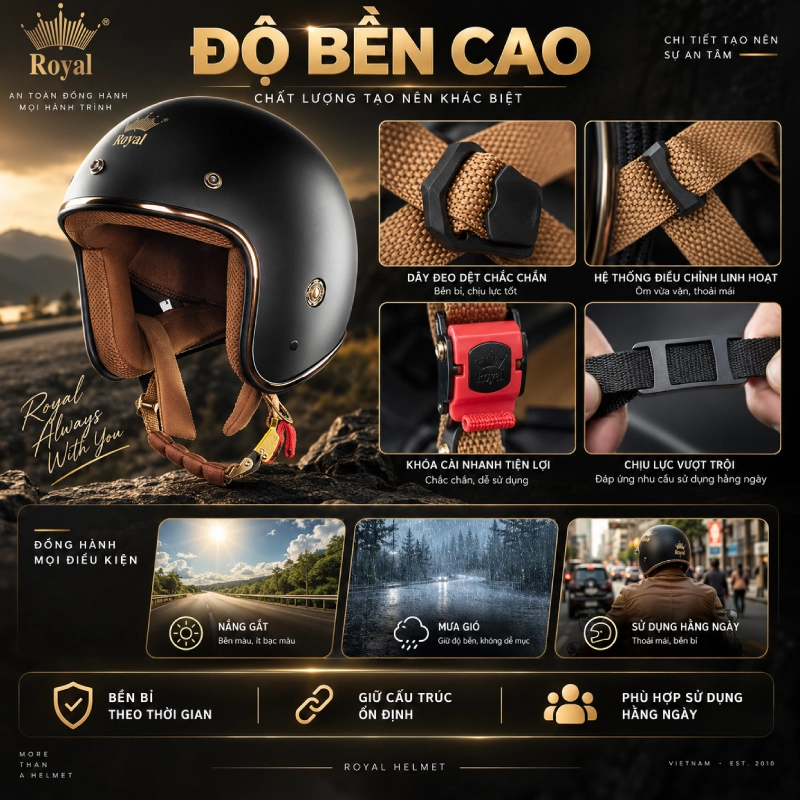Chất liệu dây quai mũ bảo hiểm đạt tiêu chuẩn như thế nào 4 Chất liệu dây quai mũ bảo hiểm đạt tiêu chuẩn phải có độ bền cao