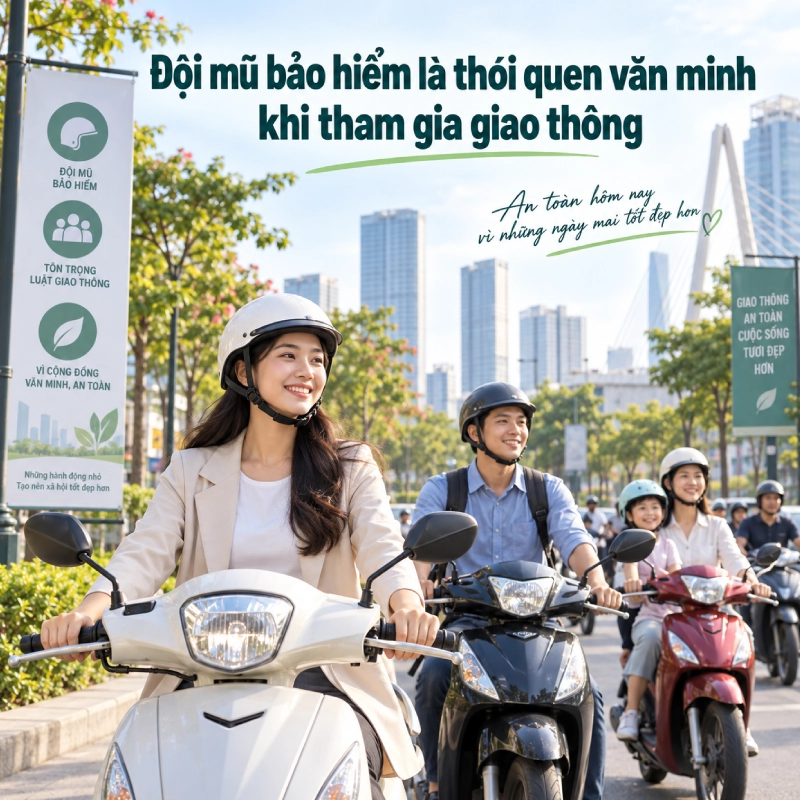 Quy định đội mũ bảo hiểm khi tham gia giao thông mới nhất 9 Đội mũ bảo hiểm là thói quen văn minh khi tham gia giao thông