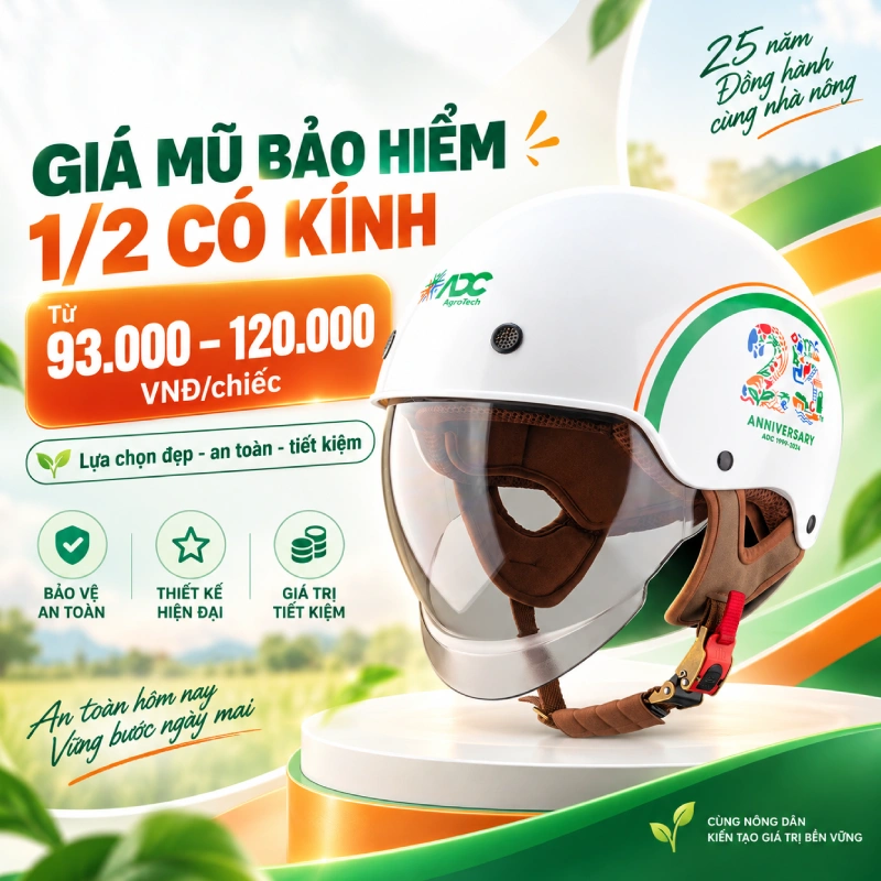 Giá nón bảo hiểm quà tặng dòng 1/2 có kính từ 93.000 – 120.000 VNĐ/chiếc