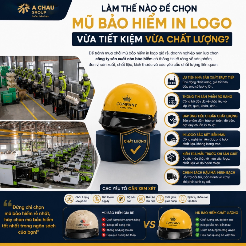 Làm thế nào để chọn mũ bảo hiểm in logo vừa tiết kiệm vừa chất lượng?