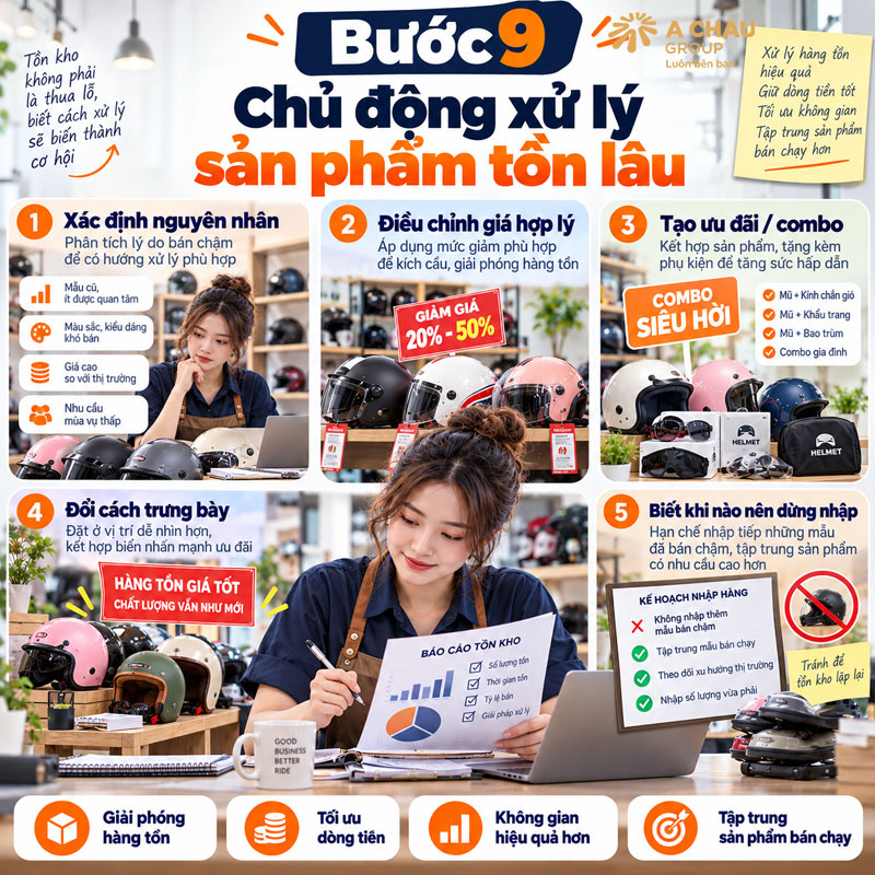 Bước 9: Chủ động xử lý sản phẩm tồn lâu