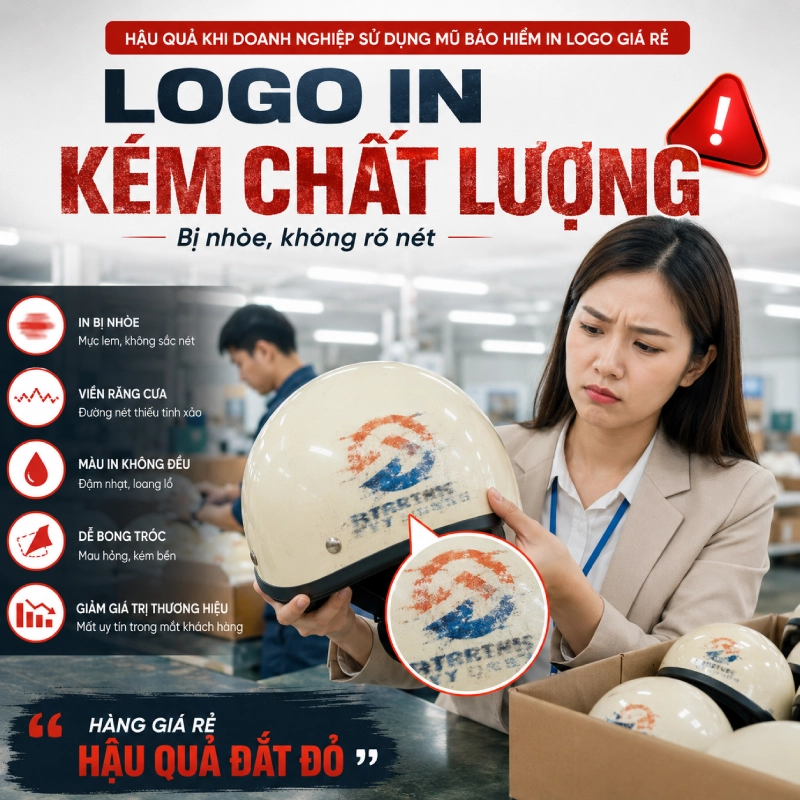 Logo in kém chất lượng, bị nhòe, không rõ nét khiến bạn không chuyên nghiệp