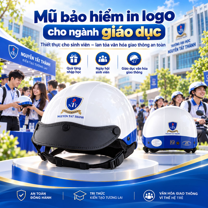 Mũ bảo hiểm in logo phù hợp với những ngành nghề nào? Ngành giáo dục