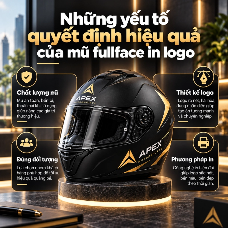 Những yếu tố quyết định hiệu quả của mũ fullface in logo