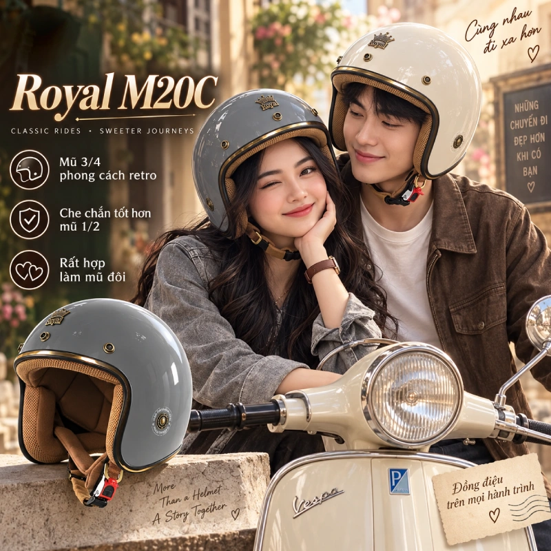 Nón bảo hiểm cặp Royal M20C