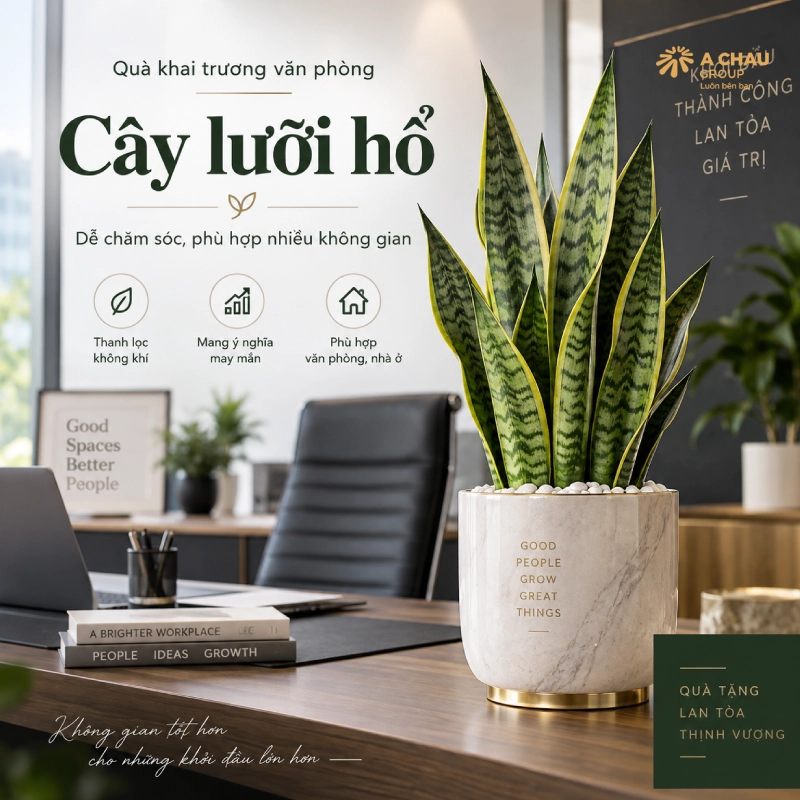 30 món quà khai trương văn phòng mới phồn thịnh phát tài lộc 11 Tặng Cây lưỡi hổ