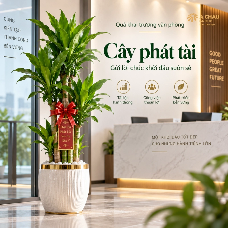 30 món quà khai trương văn phòng mới phồn thịnh phát tài lộc 9 Tặng Cây phát tài