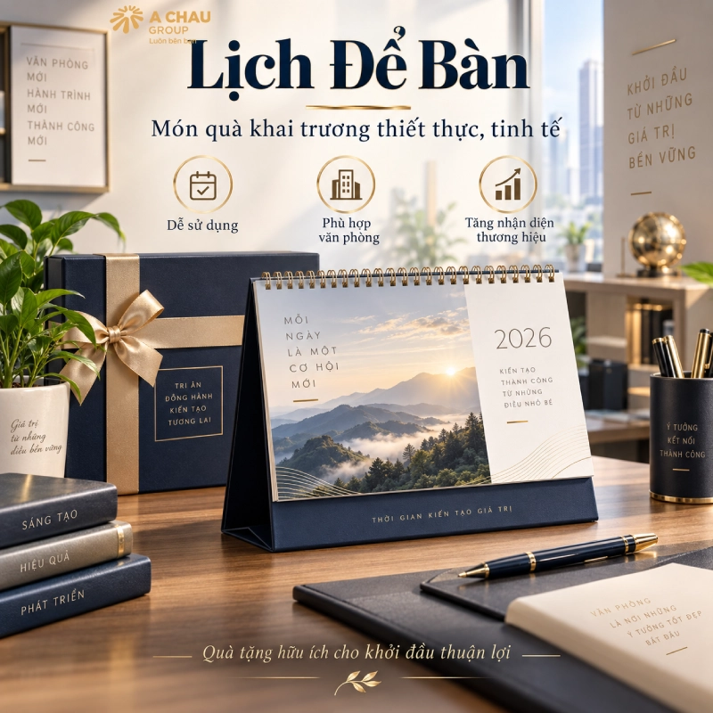 30 món quà khai trương văn phòng mới phồn thịnh phát tài lộc 21 Tặng Lịch để bàn