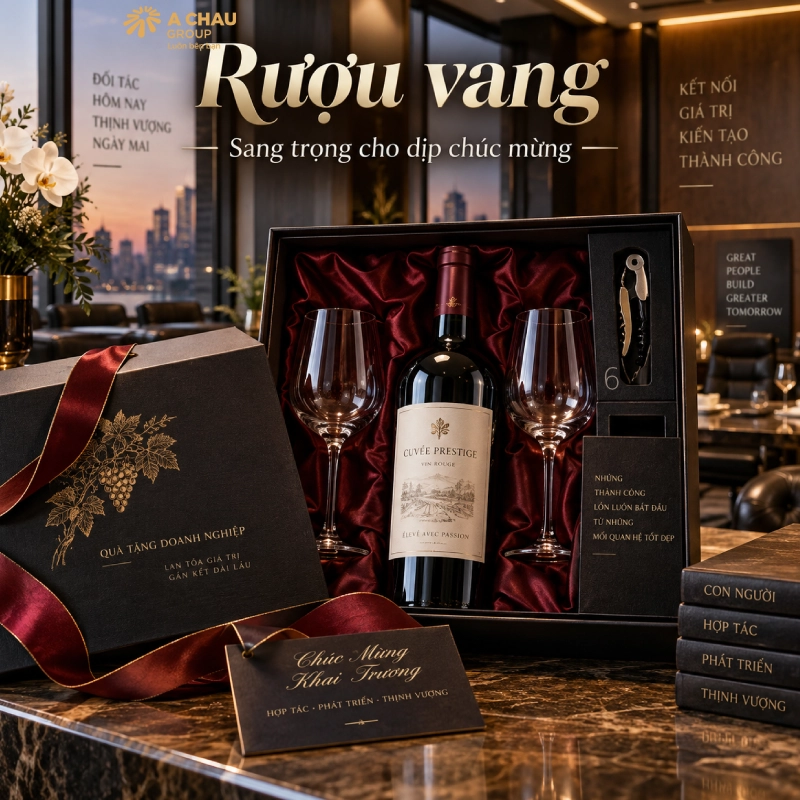 30 món quà khai trương văn phòng mới phồn thịnh phát tài lộc 29 Quà khai trương văn phòng mới nên dùng Rượu vang cao cấp