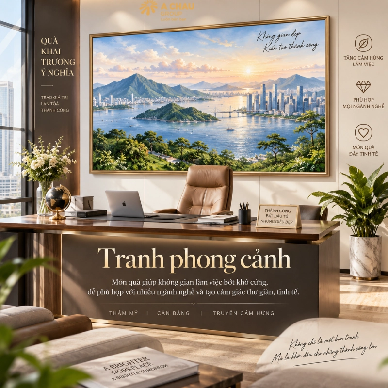 30 món quà khai trương văn phòng mới phồn thịnh phát tài lộc 14 Tặng Tranh phong cảnh