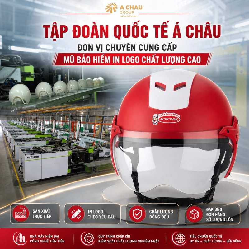 Tập đoàn quốc tế Á Châu đơn vị chuyên cung cấp mũ bảo hiểm in logo chất lượng cao