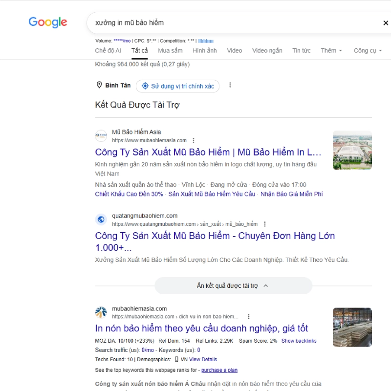 Cách tìm xưởng in mũ bảo hiểm chất lượng uy tín qua gôgle
