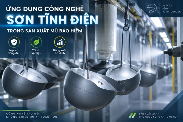 Công nghệ sơn tĩnh điện trong sản xuất mũ bảo hiểm
