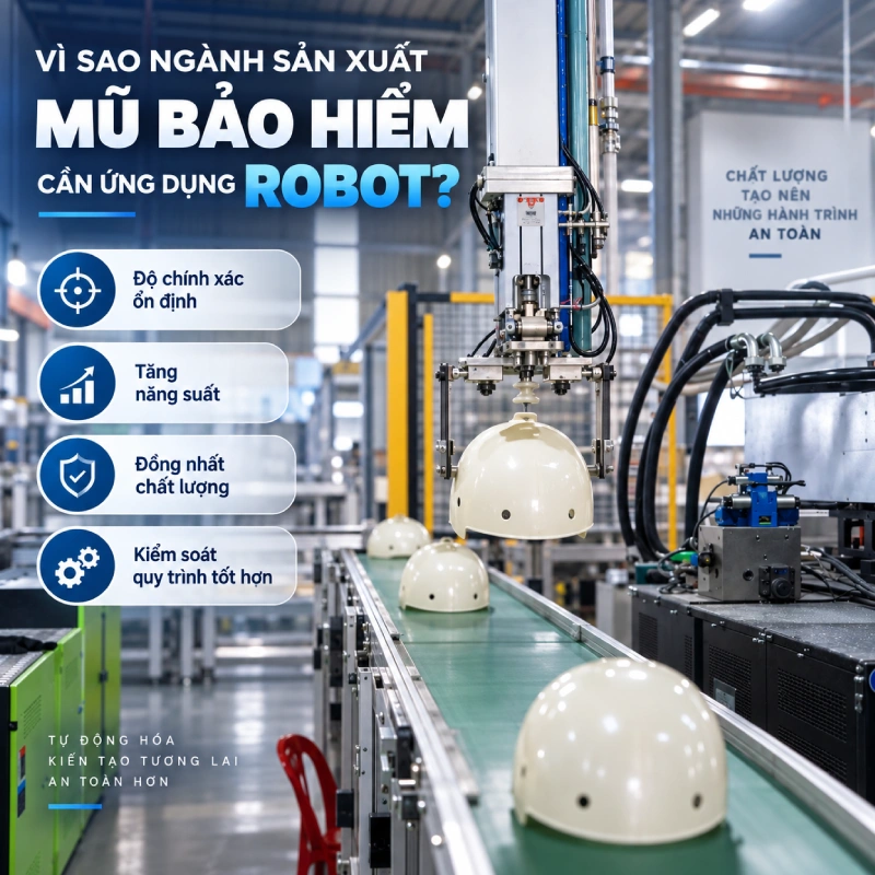 Vì sao ngành sản xuất mũ bảo hiểm cần ứng dụng robot?