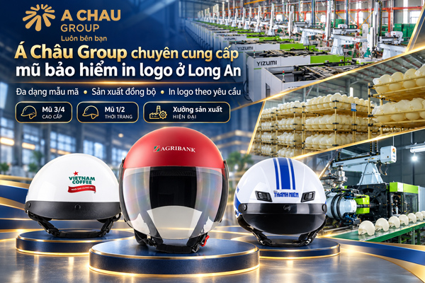 Á Châu Group chuyên cung cấp mũ bảo hiểm in logo ở Long An