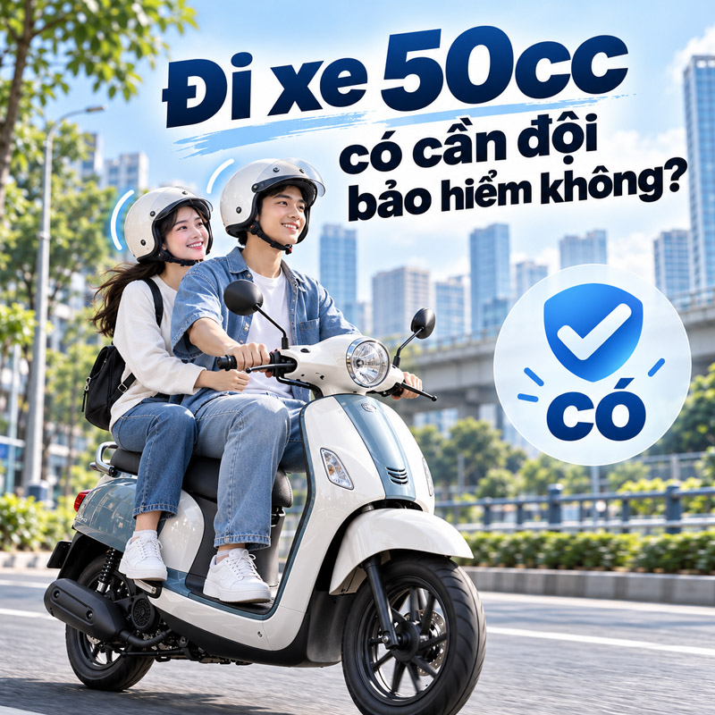 Đi xe 50cc có cần đội bảo hiểm không?